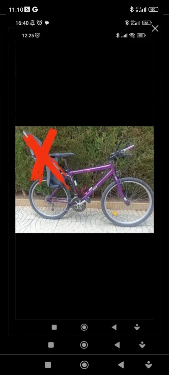 Bicicleta 26" morada