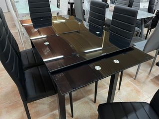 MESA DE COMEDOR EXTENSIBLE + 6 SILLAS ¡NUEVAS!