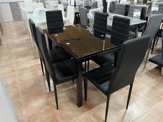 MESA DE COMEDOR EXTENSIBLE + 6 SILLAS ¡NUEVAS!