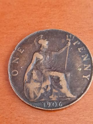 2 monedas antiguas 1906 y 1953 Eduardo VII GB