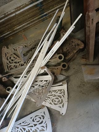 Escalera de caracol antigua filigrana, Hierro fund