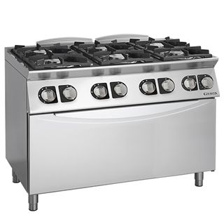 COCINA BASE 6 QUEMADORES A GAS CON HORNO ELÉCTRICO