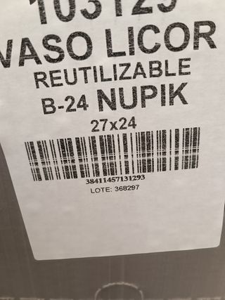 Caja con 648 VASOS para chupito reutilizable Nupik