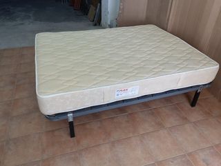 Somier de lamas  y colchón 1'50 x 1'90