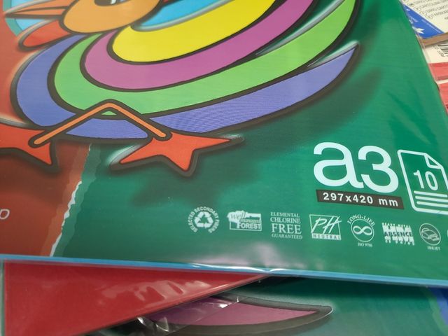 Cartulinas color sirio a3 2.00 por paquete