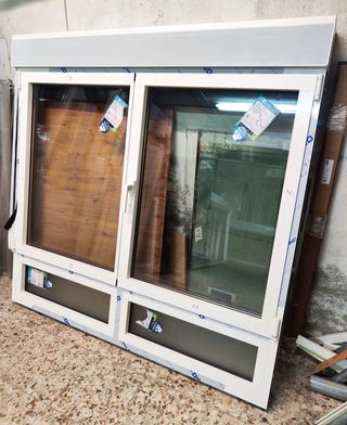 3 Ventanas abatibles de aluminio 128 x 148 NUEVAS