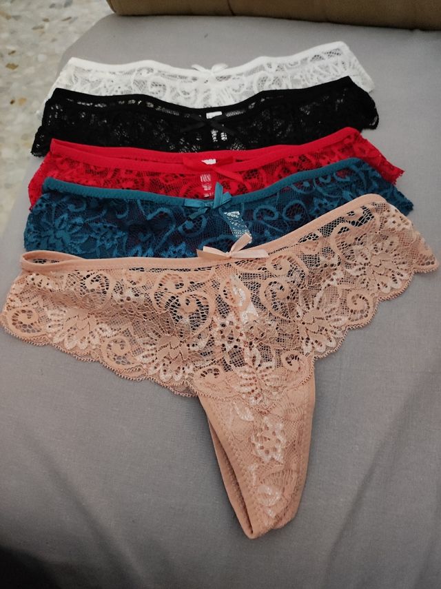 Lote 6 tangas encaje nuevos