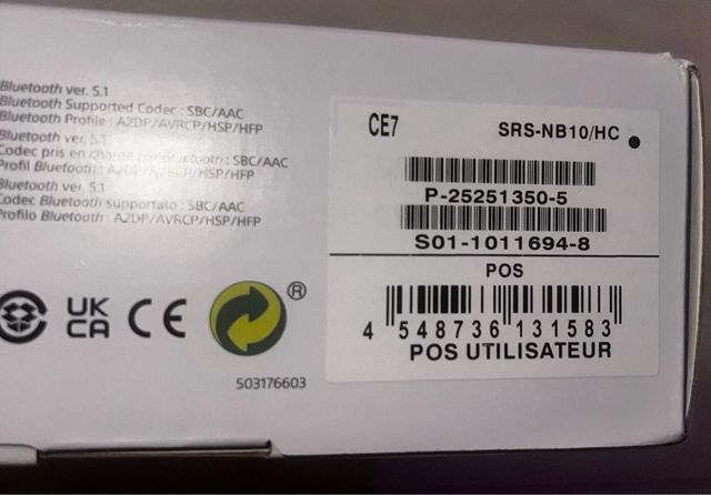 ALTAVOZ SONY SRSNB10 NUEVO SIN ESTRENAR