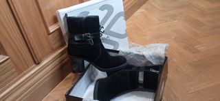 Botas negras mujer talla 37 piel y ante