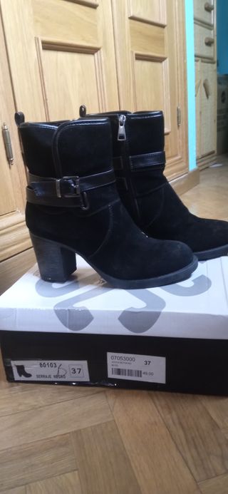 Botas negras mujer talla 37 piel y ante