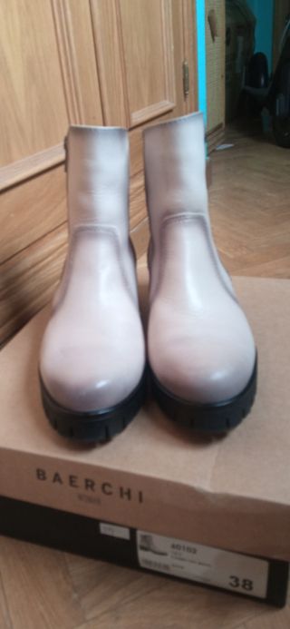 Botas Baerchi piel blancos-Beige y negros  