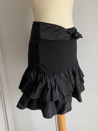 Gonna nera con balze donna TU