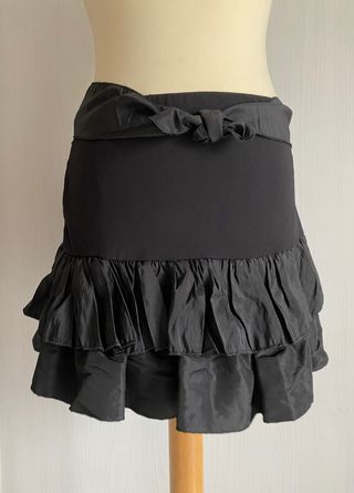 Gonna nera con balze donna TU