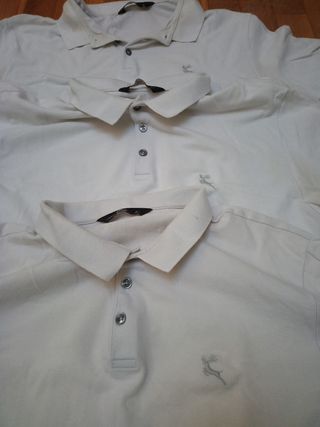3 Polos blancos hombre