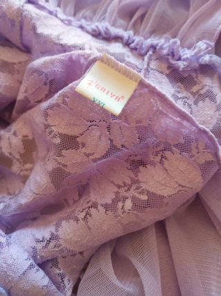 Lencería Elástica tul y encaje malva