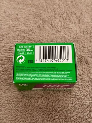 Carrete Fujifilm 200 color 36 exp.