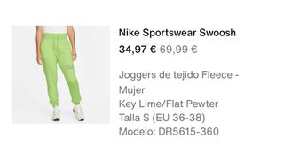 Chandal Nike Swoosh verde lima S