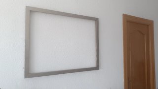 Gran Marco plateado. Madera y pan de plata. Grande