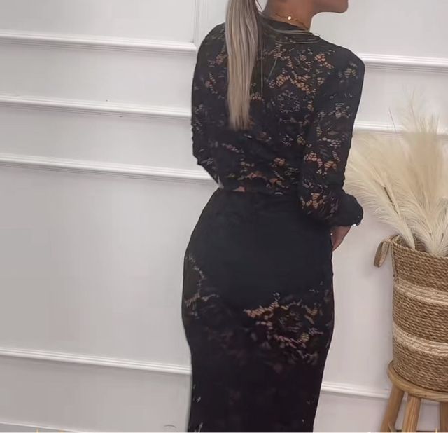 Conjunto encaje negro