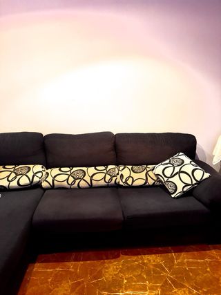 sofa de tres plazas con chaise longe
