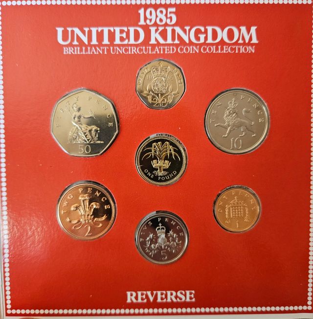 Colección de monedas Reino Unido 1985