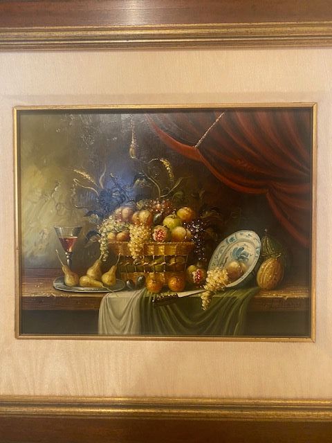 CUADRO AL OLEO CON MARCO DE MADERA DE L. BLANCO