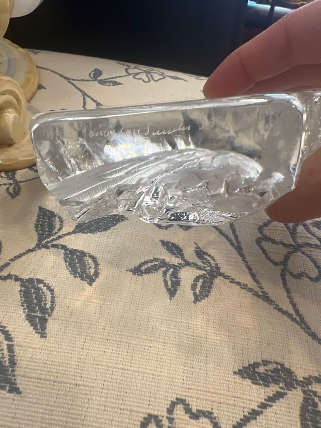 MATS JONASSON SUECIA ÁGUILA DE CRISTAL PLOMO