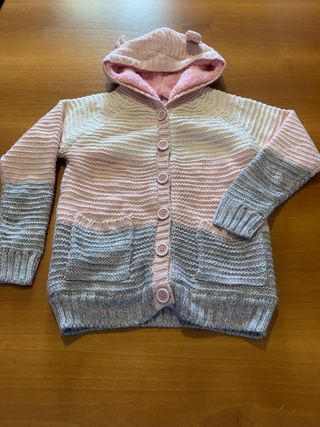Cardigan bimba cappuccio con orecchiette, Lupilu