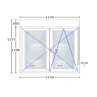 Ventana PVC CORTIZO 117 x 137,5 NUEVA