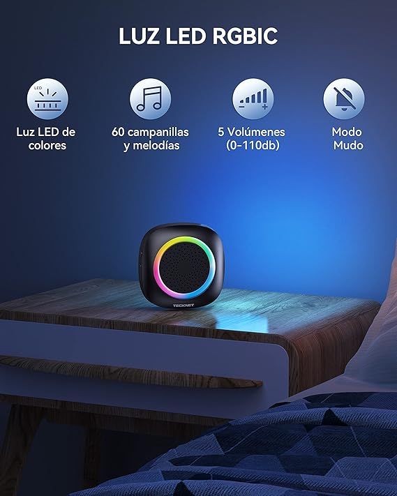 Timbre inalámbrico exterior impermeable RGB