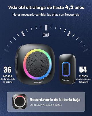 Timbre inalámbrico exterior impermeable RGB