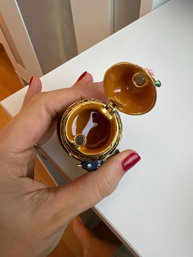 Cajita porcelana nido pajaros