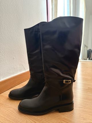 Botas altas de piel Mango