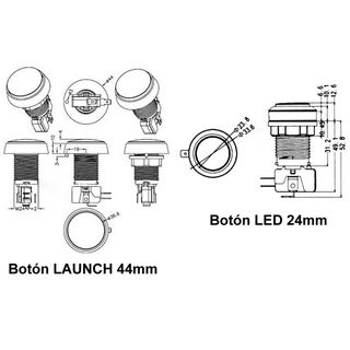 Kit Botones Pinball Iluminados LED 5V-12V Williams