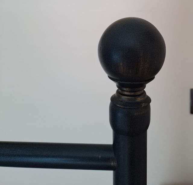 Testiera e pediera in ferro battuto grigio vintage