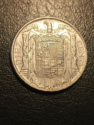 MONEDA 10 CENTIMOS 1945 LANCERO 