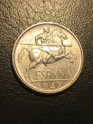MONEDA 10 CENTIMOS 1945 LANCERO 