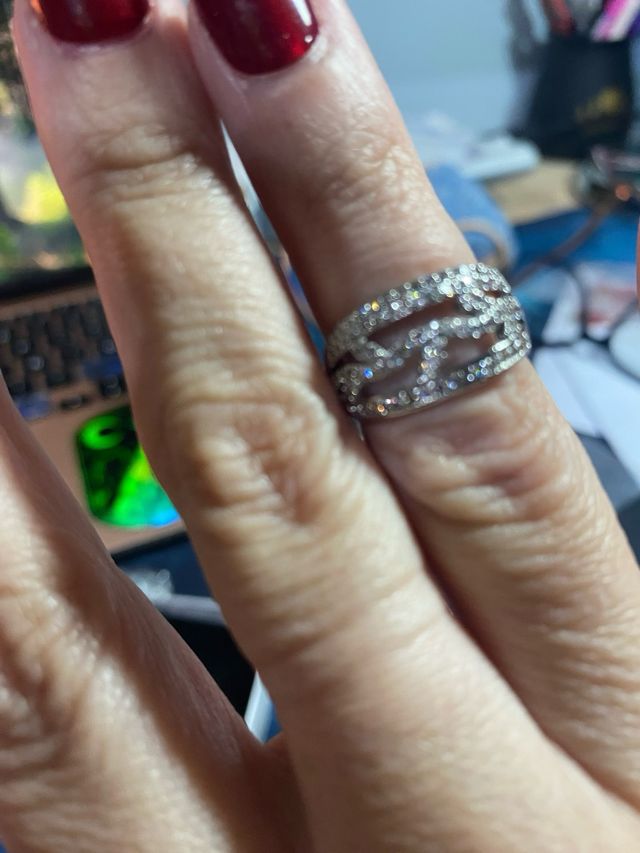 Anillo acero con circonita