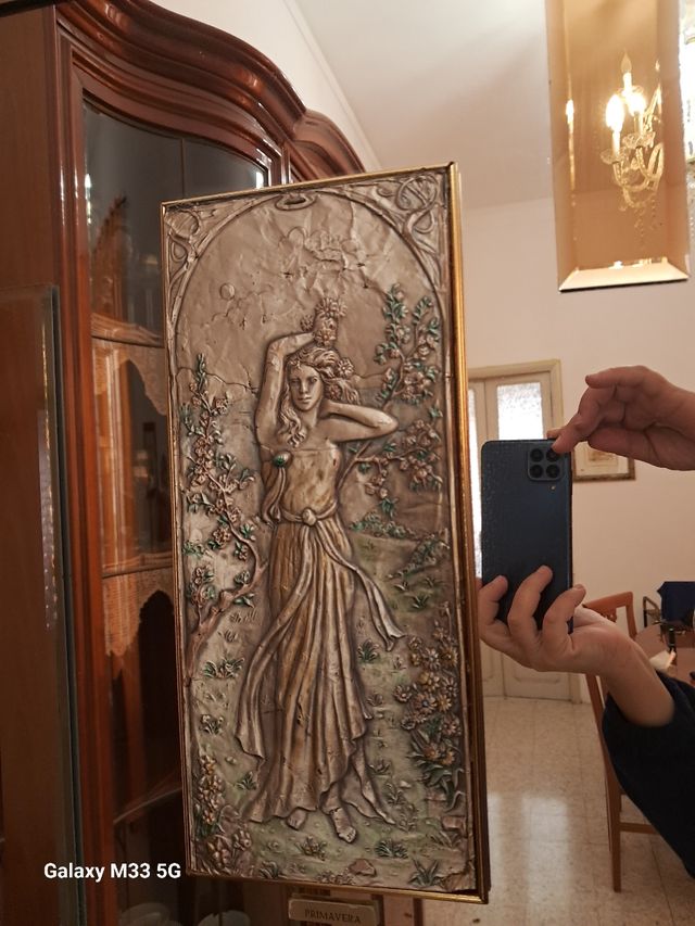 Quadro Vintage con placca in argento