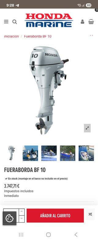Motor fueraborda auxiliar Honda 10cv BF10D