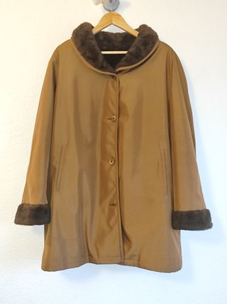 Abrigo vintage piel sintetica reversible