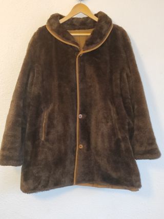 Abrigo vintage piel sintetica reversible