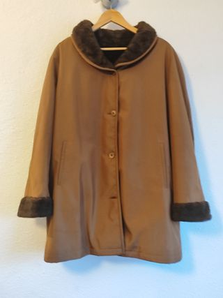 Abrigo vintage piel sintetica reversible