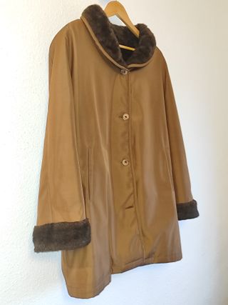 Abrigo vintage piel sintetica reversible