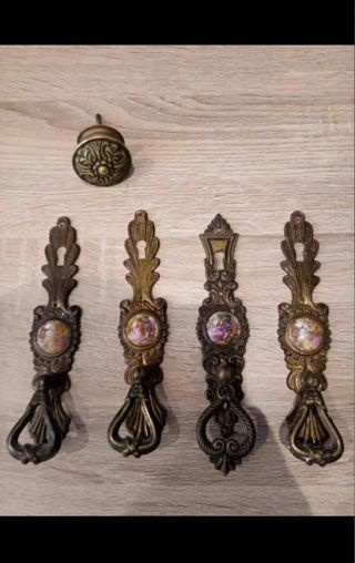 Pack tiradores antiguos laton, puertas, muebles