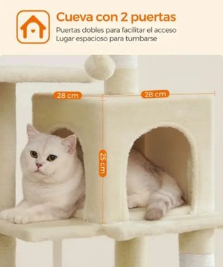 Torre rascador para gatos 112cm blanco