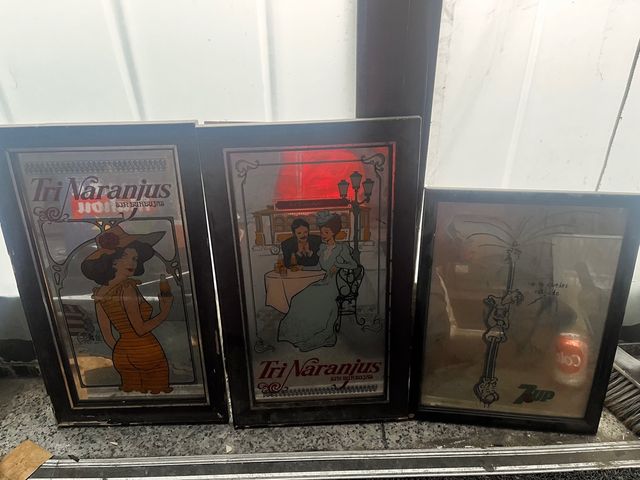 Cuadro espejo vintage trinaranjus sevenup