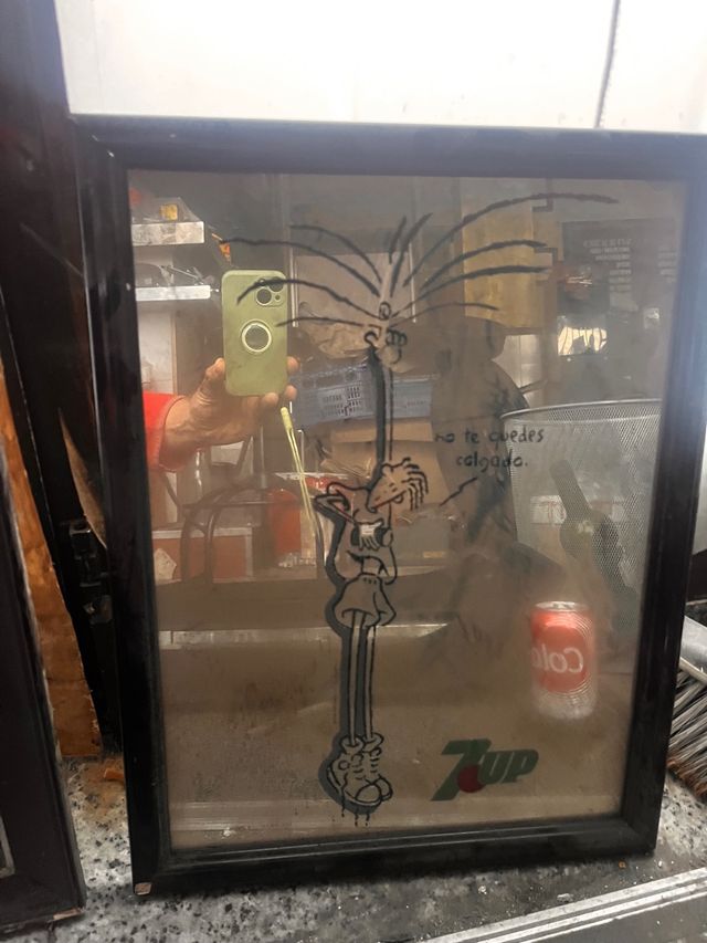 Cuadro espejo vintage trinaranjus sevenup