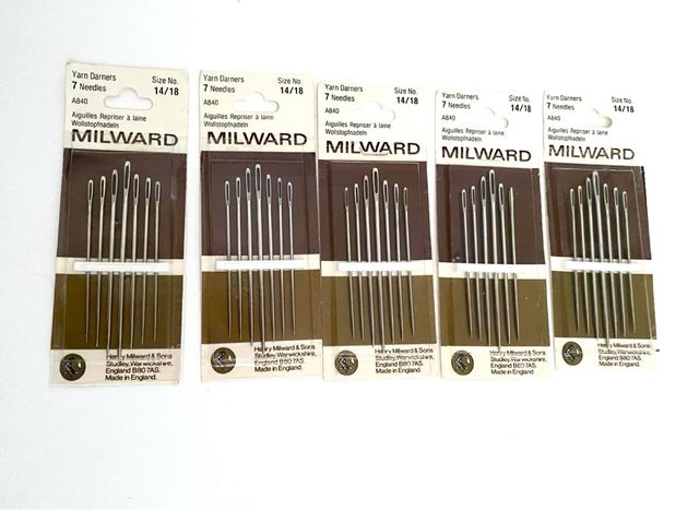 Lote agujas de lana MILWARD nuevas
