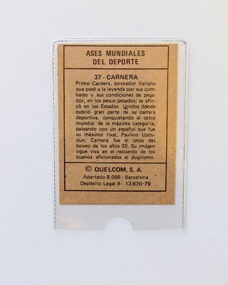 PRIMO CARNERA 37 ASES MUNDIALES DEPORTE QUELCOM